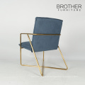 Chaise moderne en métal vintage / fauteuil en cuir en acier inoxydable